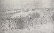 Winslow Homer Marching Infantry Column oil
